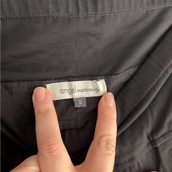 NWT Angel Maternity Knee Length Comfortable Cotton Shorts in Black - Picture 8 of 9